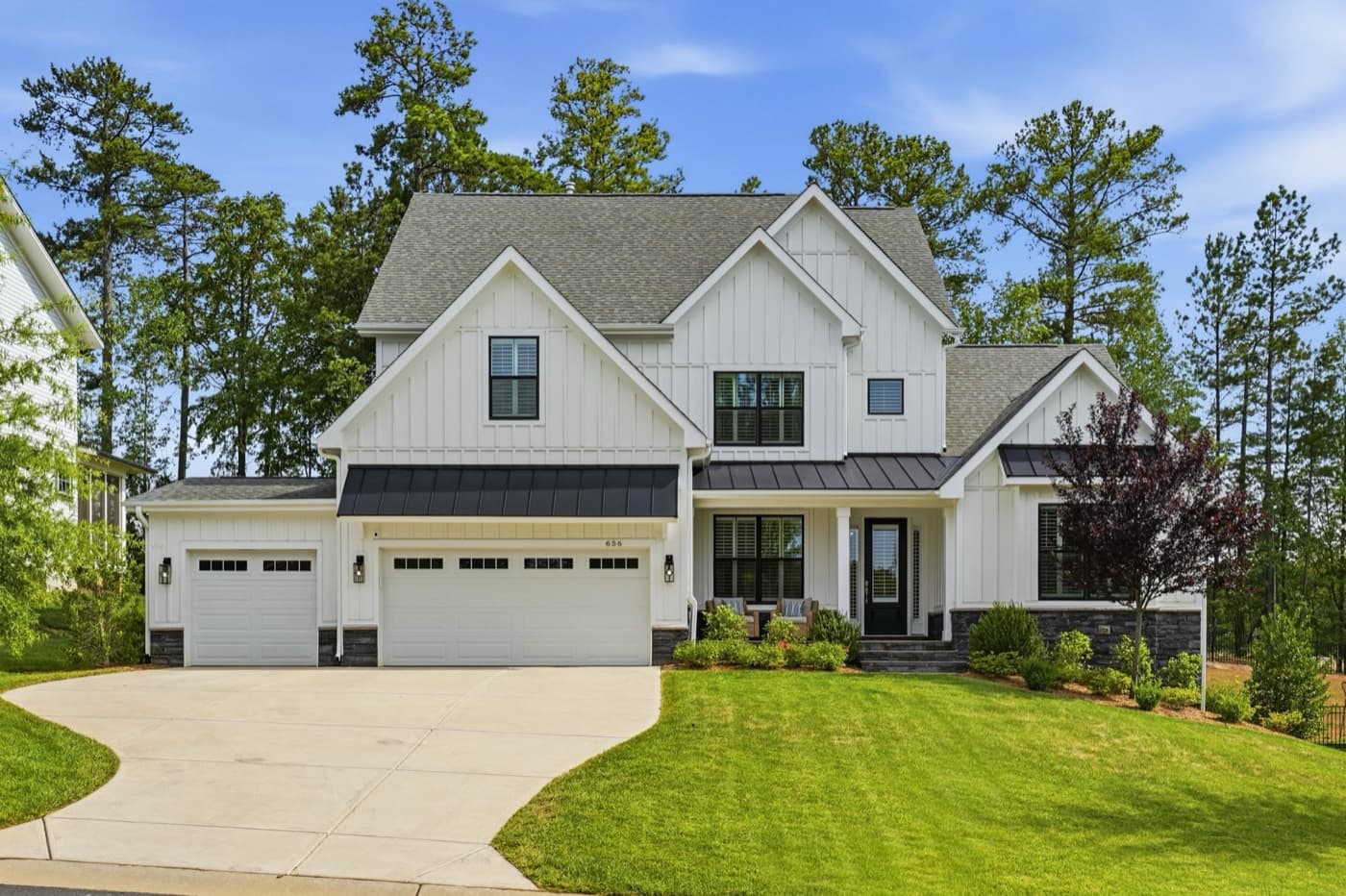 Luxury estate at 656 Preservation Drive at twilight